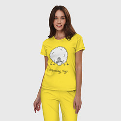 Пижама хлопковая женская Утро и йога, цвет: желтый — фото 2