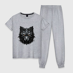 Пижама хлопковая женская Графитовый волк, цвет: меланж