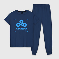 Пижама хлопковая женская Cloud9 - tecnic blue, цвет: тёмно-синий