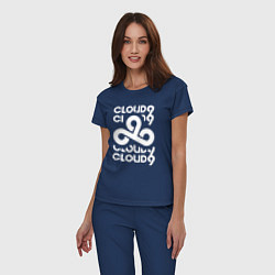 Пижама хлопковая женская Cloud9 - in logo, цвет: тёмно-синий — фото 2