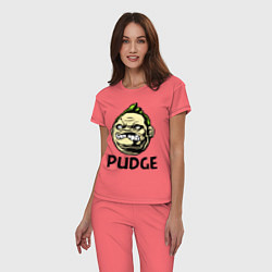 Пижама хлопковая женская Pudge Face, цвет: коралловый — фото 2