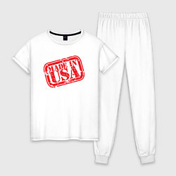 Пижама хлопковая женская Made in USA, цвет: белый