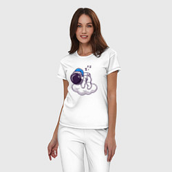 Пижама хлопковая женская Сон на облаке, цвет: белый — фото 2