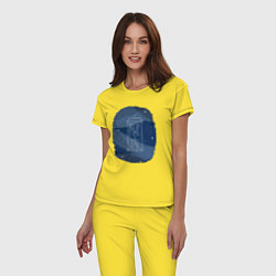 Пижама хлопковая женская All of time and space, цвет: желтый — фото 2