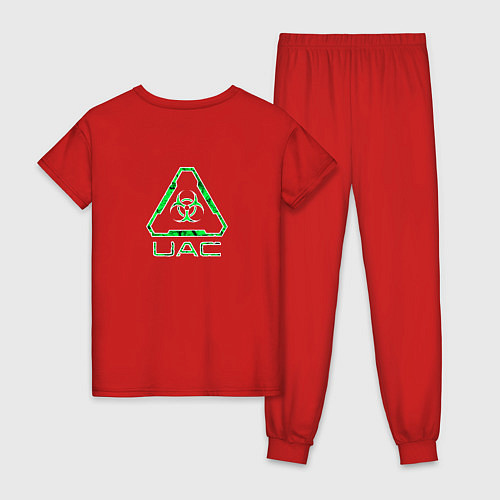 Женская пижама UAC зелёный повреждённый / Красный – фото 2