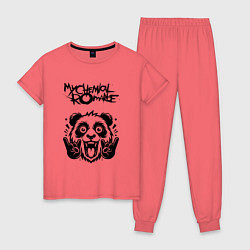Пижама хлопковая женская My Chemical Romance - rock panda, цвет: коралловый