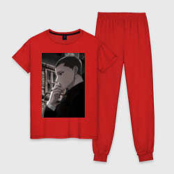 Пижама хлопковая женская Ведьма и чудовище Ашаф, цвет: красный