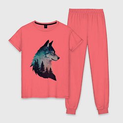 Женская пижама Волк силуэт