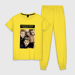 Пижама хлопковая женская Depeche Mode - Singles, цвет: желтый
