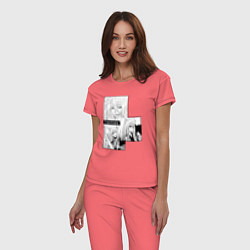 Пижама хлопковая женская Очень приятно Бог Томоэ, цвет: коралловый — фото 2