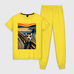 Женская пижама Кошка кричит - мем нейросеть