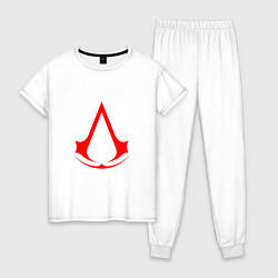 Пижама хлопковая женская Red logo of assassins, цвет: белый