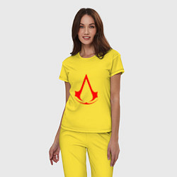 Пижама хлопковая женская Red logo of assassins, цвет: желтый — фото 2