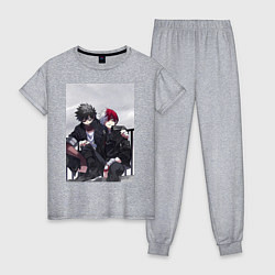 Пижама хлопковая женская Моя геройская академия Сёто Тодороки, цвет: меланж