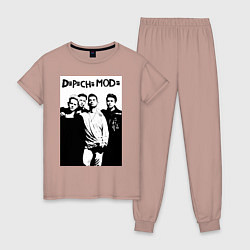 Пижама хлопковая женская Depeche mode all, цвет: пыльно-розовый