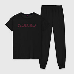 Пижама хлопковая женская Zorro, цвет: черный