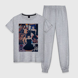 Пижама хлопковая женская Чёрный клевер Секре Сваллотейл, цвет: меланж