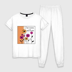 Женская пижама Люблю лето и цветы