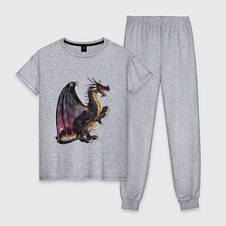 Пижама хлопковая женская HOMM3 Black Dragon, цвет: меланж