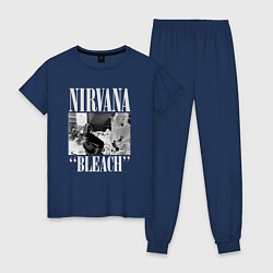 Пижама хлопковая женская Nirvana bleach black album, цвет: тёмно-синий