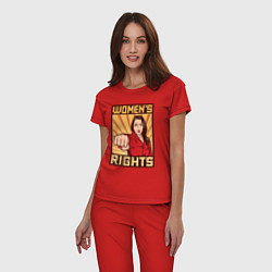 Пижама хлопковая женская Права женщин, цвет: красный — фото 2