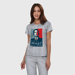 Пижама хлопковая женская Thats what she said - the office, цвет: меланж — фото 2