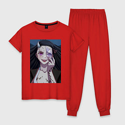 Пижама хлопковая женская Клинок, рассекающий демонов Нэдзуко Камадо, цвет: красный