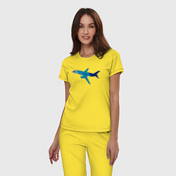 Пижама хлопковая женская Superjet-100 синий, цвет: желтый — фото 2