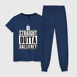 Пижама хлопковая женская Straight outta gallifrey, цвет: тёмно-синий