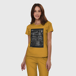 Пижама хлопковая женская Ford shelby cobra, цвет: горчичный — фото 2