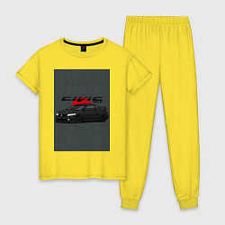 Пижама хлопковая женская Honda Civic, цвет: желтый