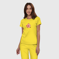 Пижама хлопковая женская Удивительная рыба, цвет: желтый — фото 2