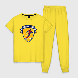 Пижама хлопковая женская Soccer club, цвет: желтый