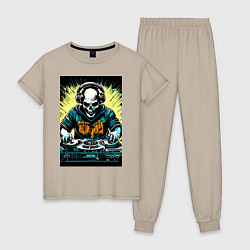 Женская пижама Диджей скелет