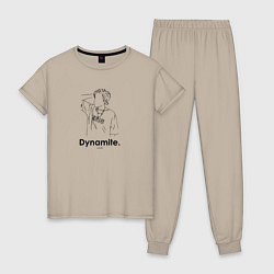 Пижама хлопковая женская BTS Dynamite J-Hope, цвет: миндальный