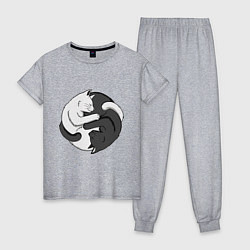 Женская пижама Кошачий инь янь