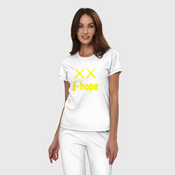 Пижама хлопковая женская BTS j-hope, цвет: белый — фото 2