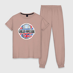 Пижама хлопковая женская Great Britain, цвет: пыльно-розовый