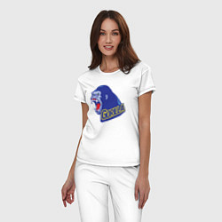 Пижама хлопковая женская Gorilla scream, цвет: белый — фото 2