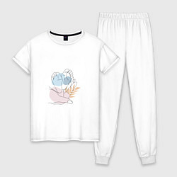 Женская пижама Арт ножки малыша в ладони