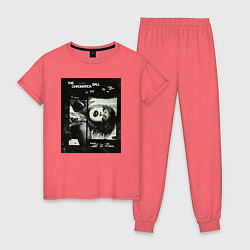 Пижама хлопковая женская Леди Гага постер, цвет: коралловый