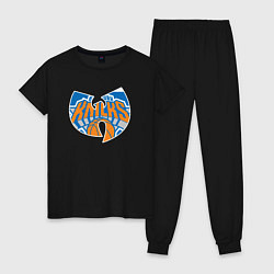 Пижама хлопковая женская Wu-tang knicks, цвет: черный