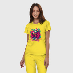 Пижама хлопковая женская Клёвый Дед Мороз, цвет: желтый — фото 2