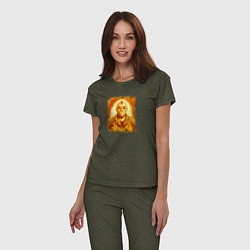 Пижама хлопковая женская Джейсон Вурхиз из хоррор-фильма Пятница 13, цвет: меланж-хаки — фото 2