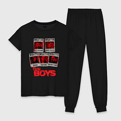 Пижама хлопковая женская Розыск пацанов The boys, цвет: черный