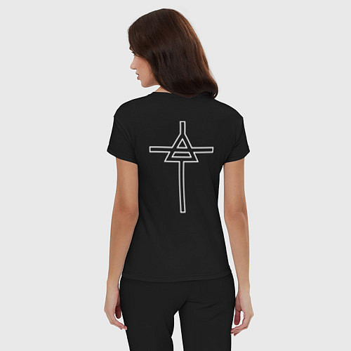 Женская пижама Логотип 30 Секунд до Марса / Черный – фото 4