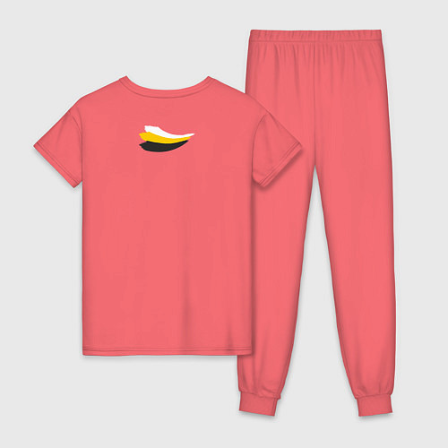 Женская пижама Без труда не вытащишь и рыбку - флаг надпись черна / Коралловый – фото 2