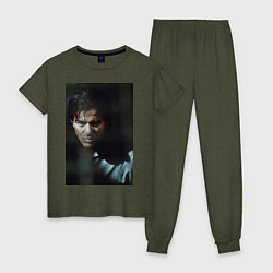 Пижама хлопковая женская Пила Марк Хоффман, цвет: меланж-хаки