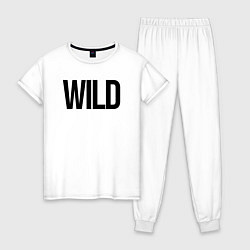 Пижама хлопковая женская Wild, цвет: белый