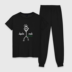 Пижама хлопковая женская Depeche Mode - Exciter merch, цвет: черный